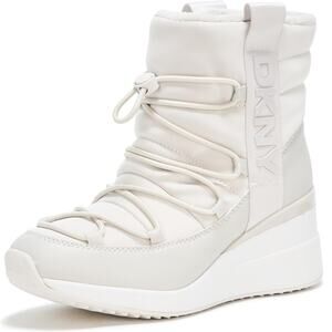 DKNY Women Perla Wedge Sneaker Utilitarian Booties Size US 7.5M Soft White